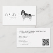 Cocker Spanisch in Schwarz, Weiß und Zoll Visitenkarte (Vorne/Hinten)