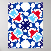 Cocker Spanisch Poster blau und rot (Vorne)