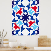 Cocker Spanisch Poster blau und rot (Küche)