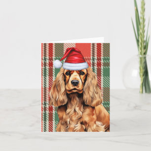 Cocker Spanisch Rot und Grün Karierte Weihnachten