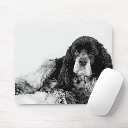 Cocker Spanisch Schwarz-Weiß-Maus Pad Mousepad (Mit Mouse)