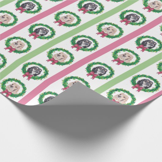 Cocker Spanisch Weihnachtswrapping Paper Geschenkpapier (Ecke)