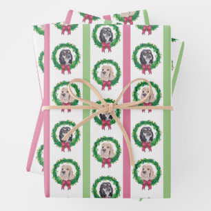 Cocker Spanisch Weihnachtswrapping Paper Geschenkpapier Set