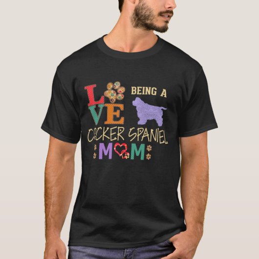 Cocker Spanische Mama für Cocker Spanierhunde Lieb T-Shirt (Vorderseite)