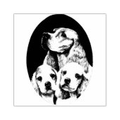 Cocker Spanische Mama Hunde und Welpen Tiere Kunst Gummistempel (Prägung)
