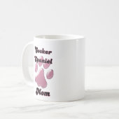Cocker Spanische Mama Pink Pawprint Kaffeetasse (Vorderseite Links)