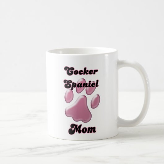 Cocker Spanische Mama Pink Pawprint Kaffeetasse (Rechts)