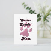 Cocker Spanische Mama Pink Pawprint Postkarte (Stehend Vorderseite)