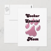 Cocker Spanische Mama Pink Pawprint Postkarte (Vorne/Hinten)