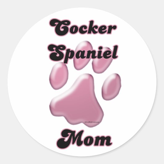 Cocker Spanische Mama Rosa Pawprint - Aufkleber (Vorderseite)