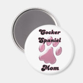 Cocker Spanische Mama Rosa Pawprint - Magnet (Vorderseite/Rückseite)