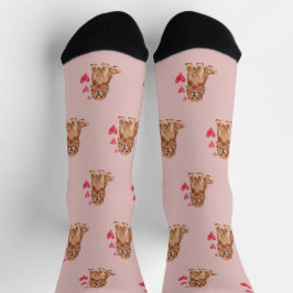 Cocker Spanische Muster auf rosa Socken