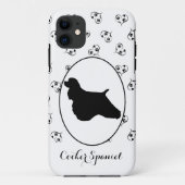 Cocker Spanische Silhouette Herz und Paw Prints Case-Mate iPhone Hülle (Rückseite)