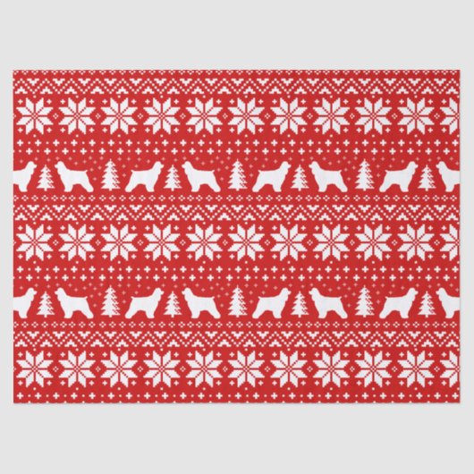 Cocker Spanische Silhouetten Weihnachtsmuster Red Seidenpapier (Vorderseite)