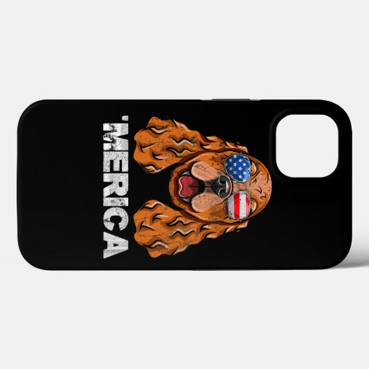 Cocker Spanische Sonnenbrille American USA Flag 4t Case-Mate iPhone Hülle (Rückseite (Horizontal))