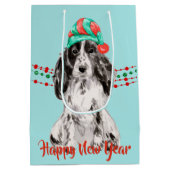 Cocker Spanische Weihnachtsmannmütze Holiday Strin Mittlere Geschenktüte (Rückseite)