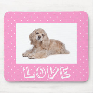 Cocker Spanische Welpe Liebe Pink Polka Dot Mousep Mousepad