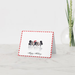 Cocker Spanische Welpen in der Weihnachtsmannmütze Feiertagskarte