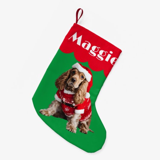 Cocker Spanischer Hund Geschenk Weihnachtsbäume ni Kleiner Weihnachtsstrumpf (Vorderansicht (hängend))