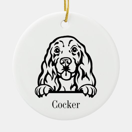 Cocker Spanischer Hund Keramik Ornament (Vorne)