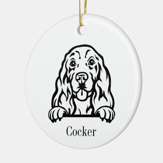 Cocker Spanischer Hund Keramik Ornament (Links)