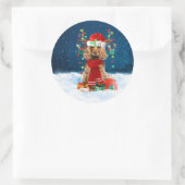Cocker Spanischer Hund mit Weihnachtsgeschenken Runder Aufkleber (Tasche)