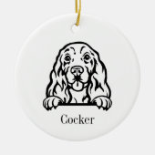 Cocker Spanischer Hund Personalisiertes Haustier-O Keramik Ornament (Vorne)