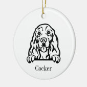 Cocker Spanischer Hund Personalisiertes Haustier-O Keramik Ornament (Links)