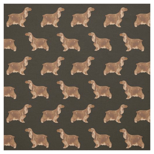 Cocker Spanischer Hund schwarzes Muster Stoff (Muster)