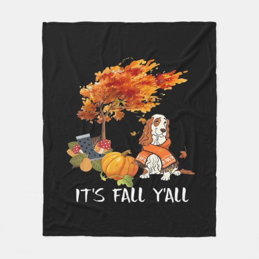 Cocker Spanischer Kostüm Herbst Es ist Herbst Y’al Fleecedecke (Vorderseite)