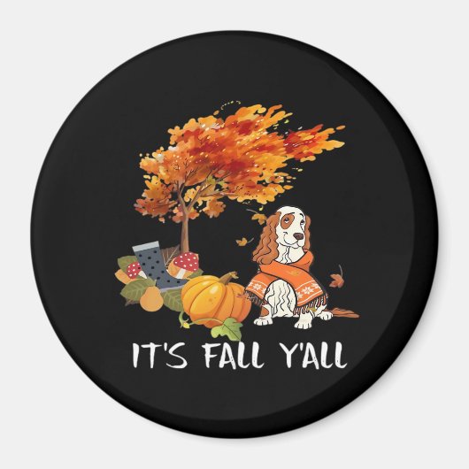 Cocker Spanischer Kostüm Herbst Es ist Herbst Y’al Magnet (Vorne)