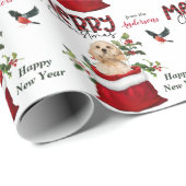 Cocker Spanischer Welpe Hund in Weihnachts-Geschen Geschenkpapier (Rolleneckpunkt)