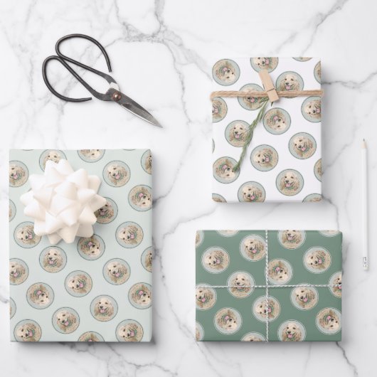 Cocker Spanischmalerei Buff Gold Original Hundekun Geschenkpapier Set (Vorderseite)