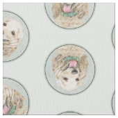 Cocker Spanischmalerei Buff Gold Original Hundekun Stoff (Nahaufnahme)