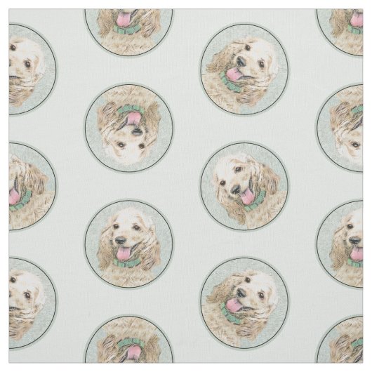 Cocker Spanischmalerei Buff Gold Original Hundekun Stoff (Muster)