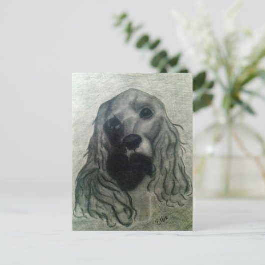 Cocker Zeichnend, Claire Postkarte (Stehend Vorderseite)