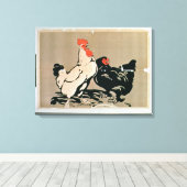 Cockerel and Hen Leinwanddruck (Insitu (Holzboden))