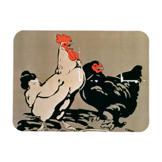 Cockerel and Hen Magnet (Horizontal)