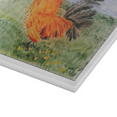 Cockerel Chicken Art Schneidebrett (Ecke)