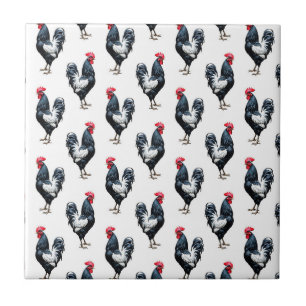 Cockerel Chicken Muster Design Fliese