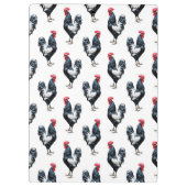 Cockerel Chicken Muster Design Klemmbrett (Rückseite)