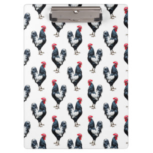 Cockerel Chicken Muster Design Klemmbrett