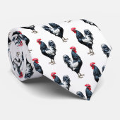 Cockerel Chicken Muster Design Krawatte (Gerollt)