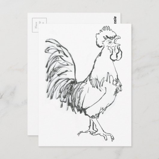 Cockerel Doodle Postkarte (Vorne/Hinten)