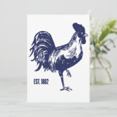 Cockerel Est. 1882 Einladung (Stehend Vorderseite)
