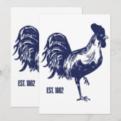 Cockerel Est. 1882 Einladung (Vorne/Hinten)