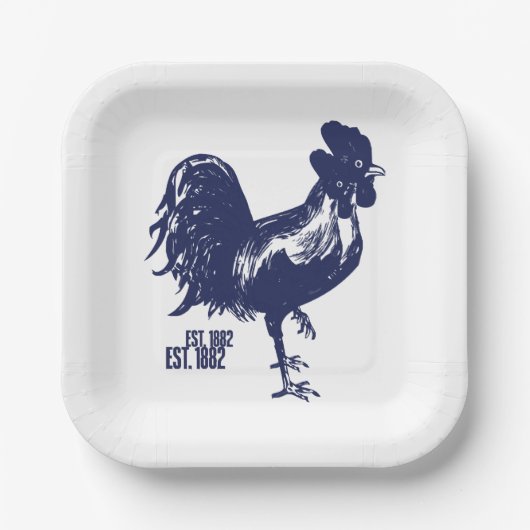 Cockerel Est. 1882 Pappteller (Vorderseite)
