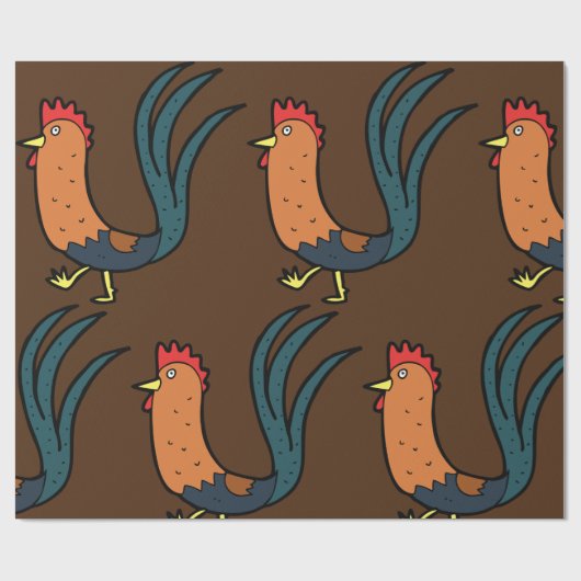 Cockerel Geschenkpapier (Flach)