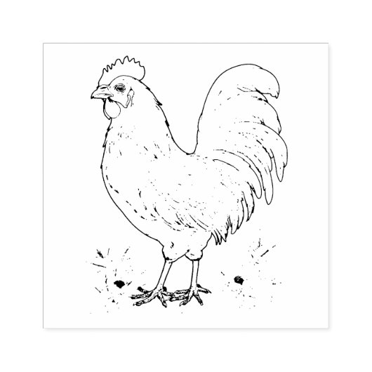 Cockerel Gummistempel (Prägung)