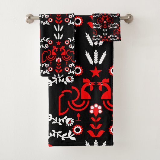 Cockerel Skandinavien Folklore Badhandtuch Set (Insitu)